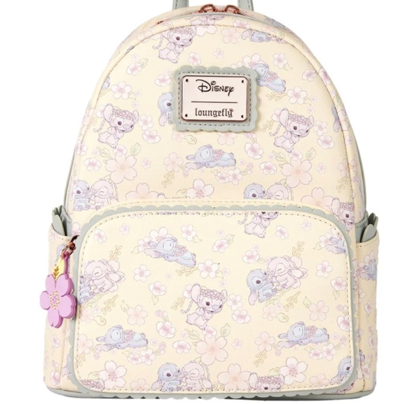 NWT Stitch Sakura AOP Mini Backpack - Picture 1 of 3